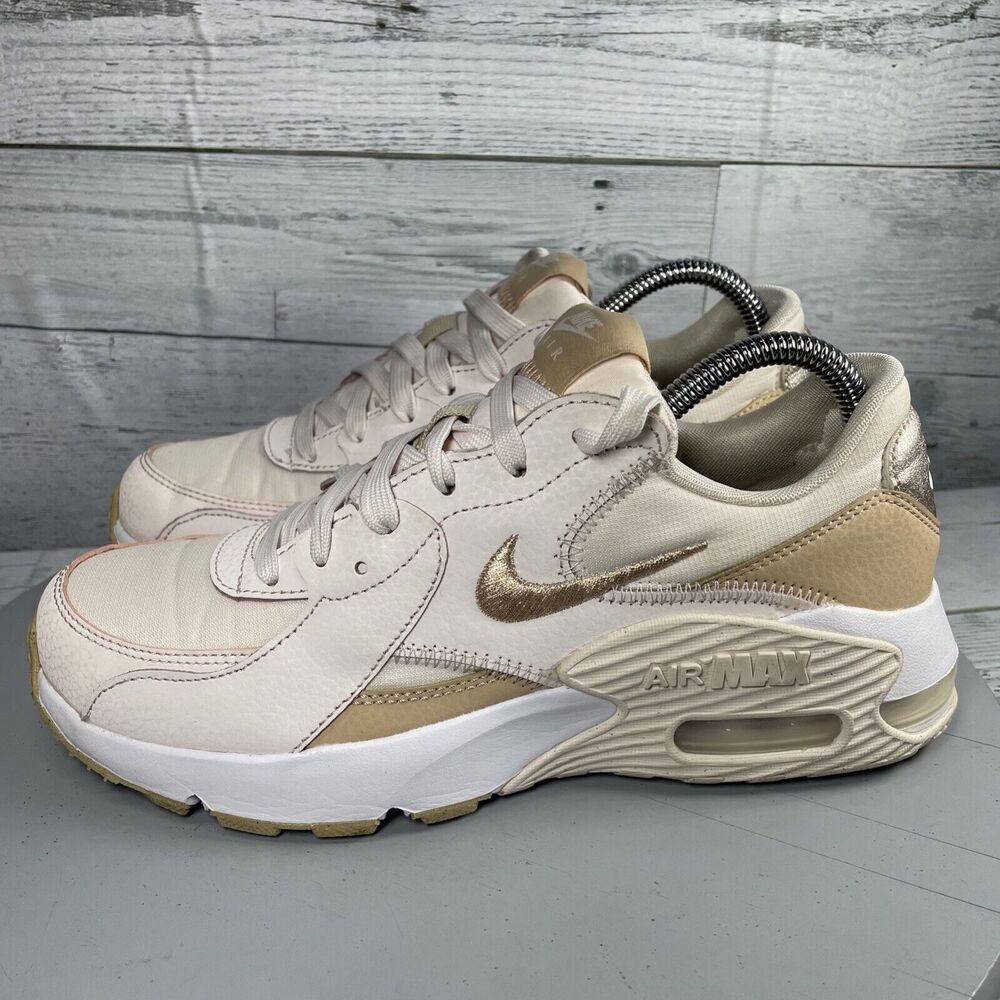 Nike Women’s Air Max Athletic Shoes in Cream and Gold